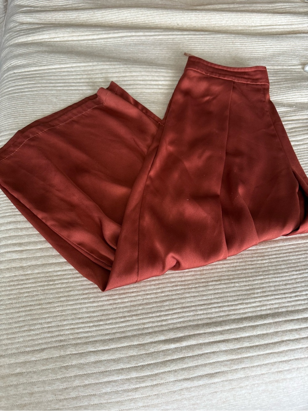 naked wardrobe terra cotta wide-leg pants
